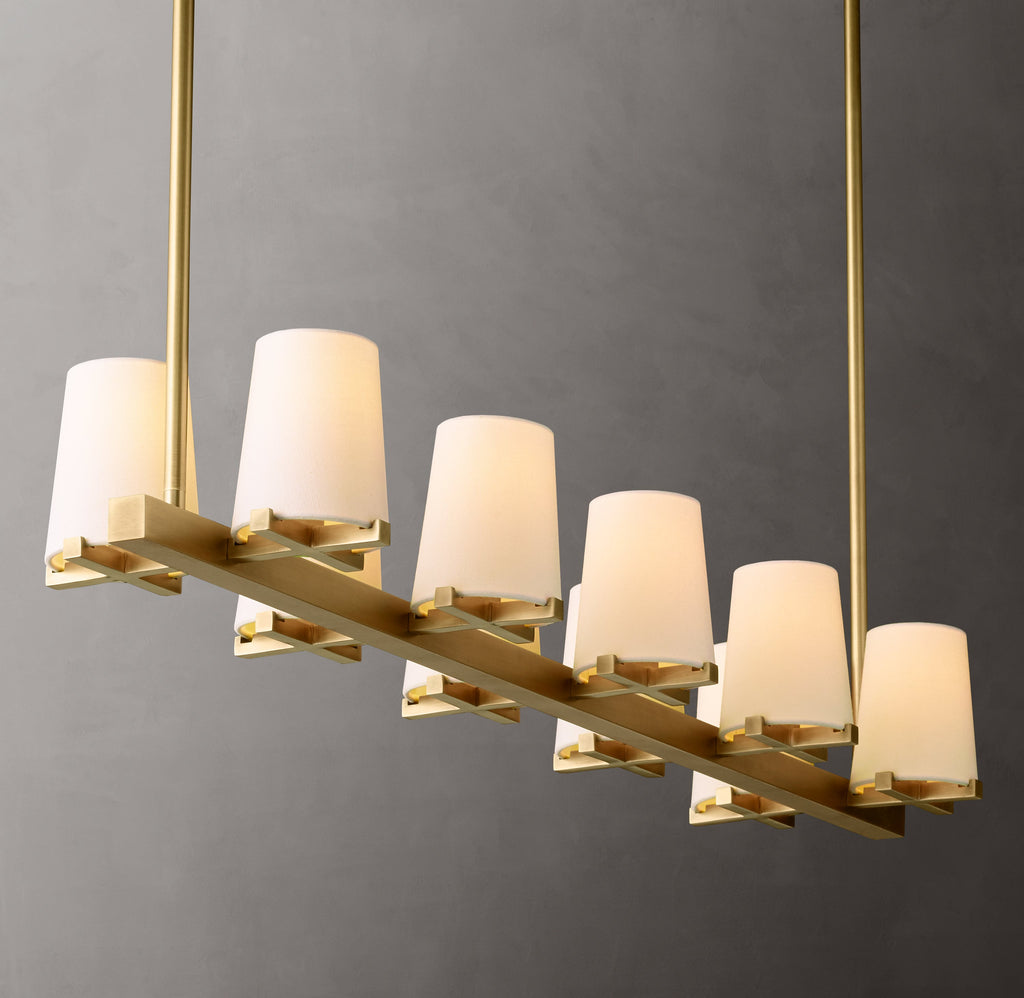 Artisan Pauillac Fabric Shade Linear Chandelier – 49" — view 6