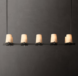 Artisan Pauillac Fabric Shade Linear Chandelier – 49"