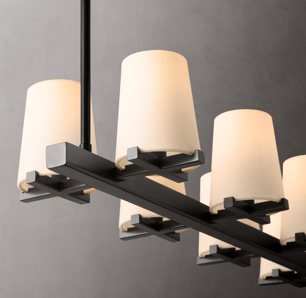 Artisan Pauillac Fabric Shade Linear Chandelier – 49" — view 3