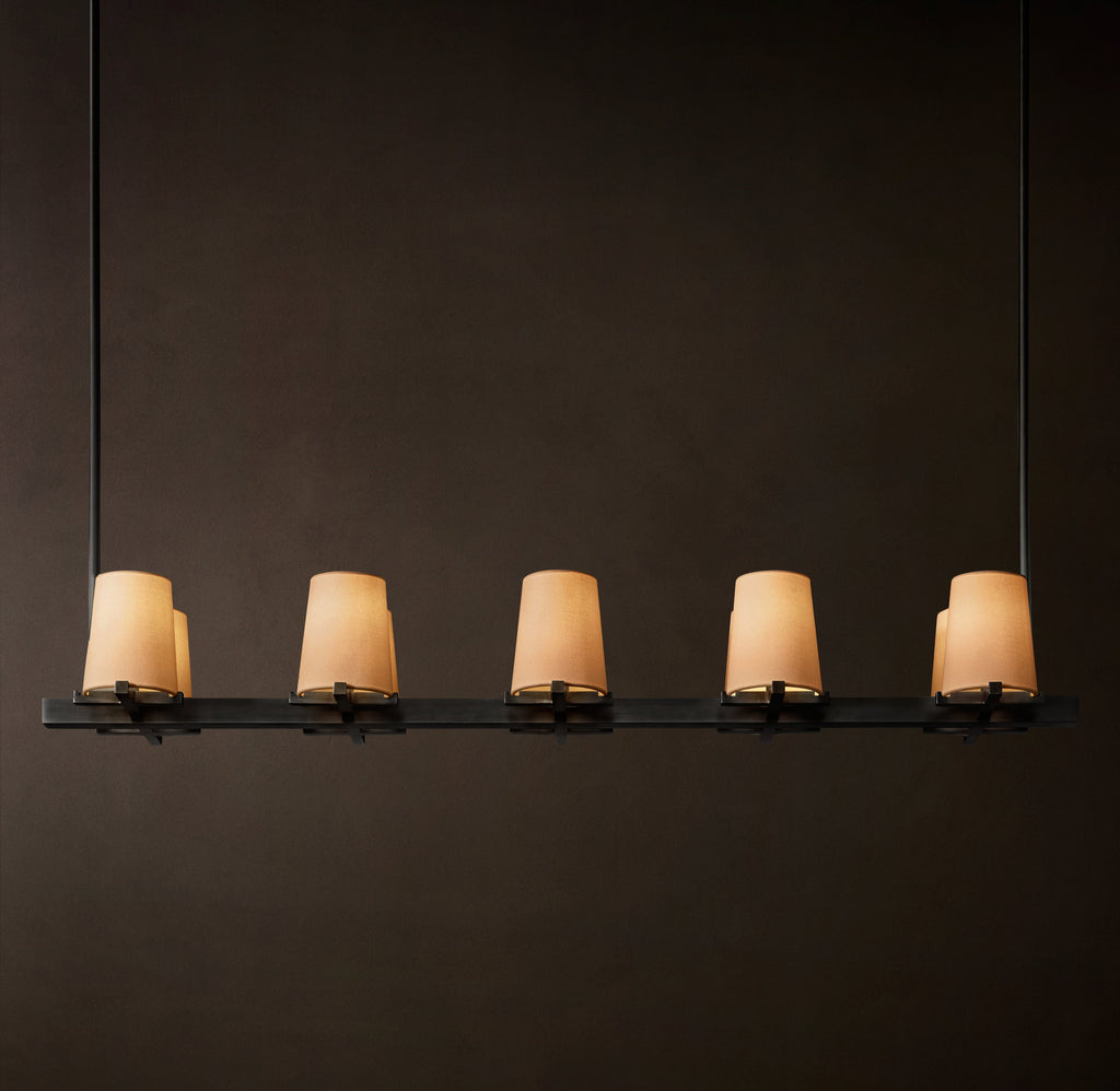 Artisan Pauillac Fabric Shade Linear Chandelier – 49" — view 4