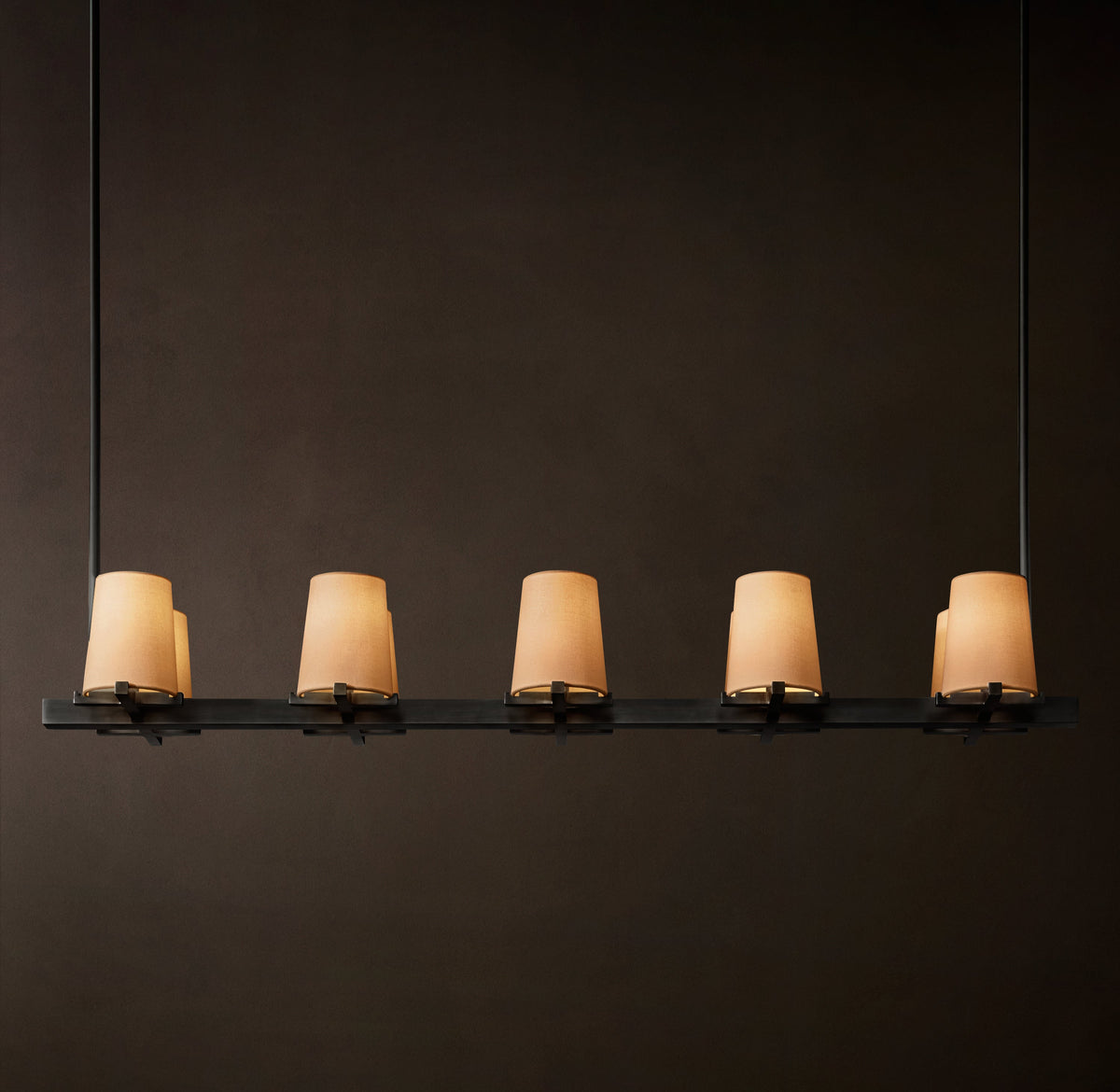 Artisan Pauillac Fabric Shade Linear Chandelier – 49" — view 4