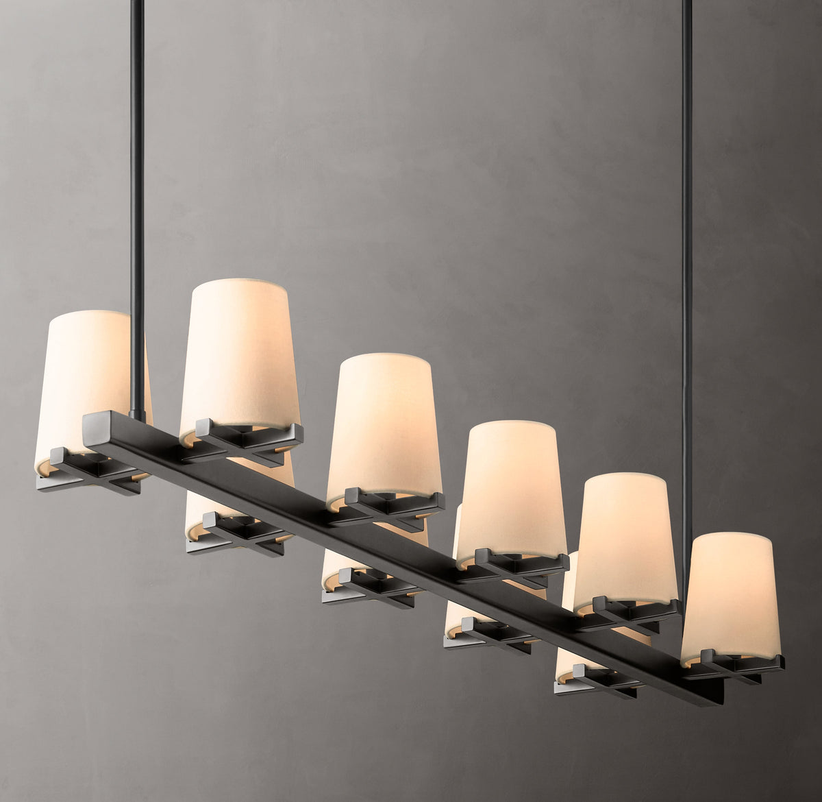 Artisan Pauillac Fabric Shade Linear Chandelier – 49" — view 5