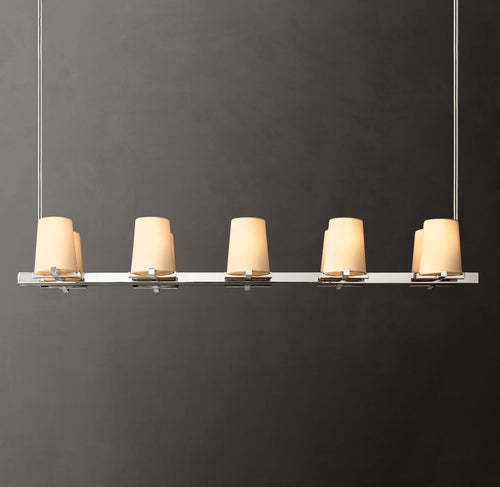 Artisan Pauillac Fabric Shade Linear Chandelier – 49" — view 1