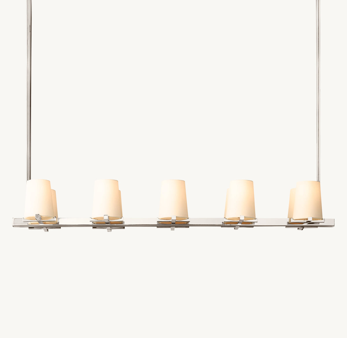 Artisan Pauillac Fabric Shade Linear Chandelier – 49" — view 2
