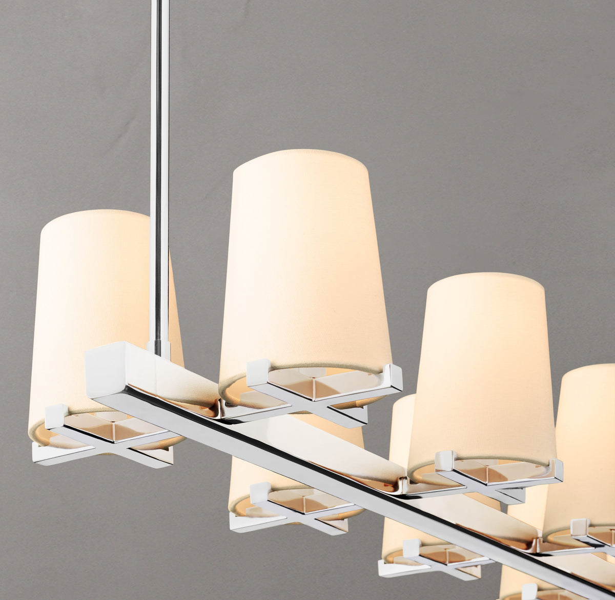 Artisan Pauillac Fabric Shade Linear Chandelier – 49" — view 3
