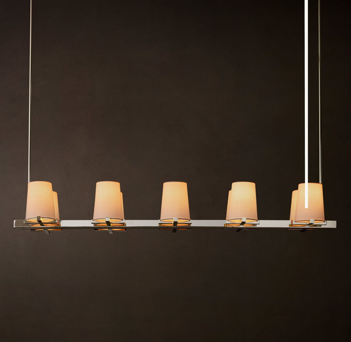 Artisan Pauillac Fabric Shade Linear Chandelier – 49" — view 4