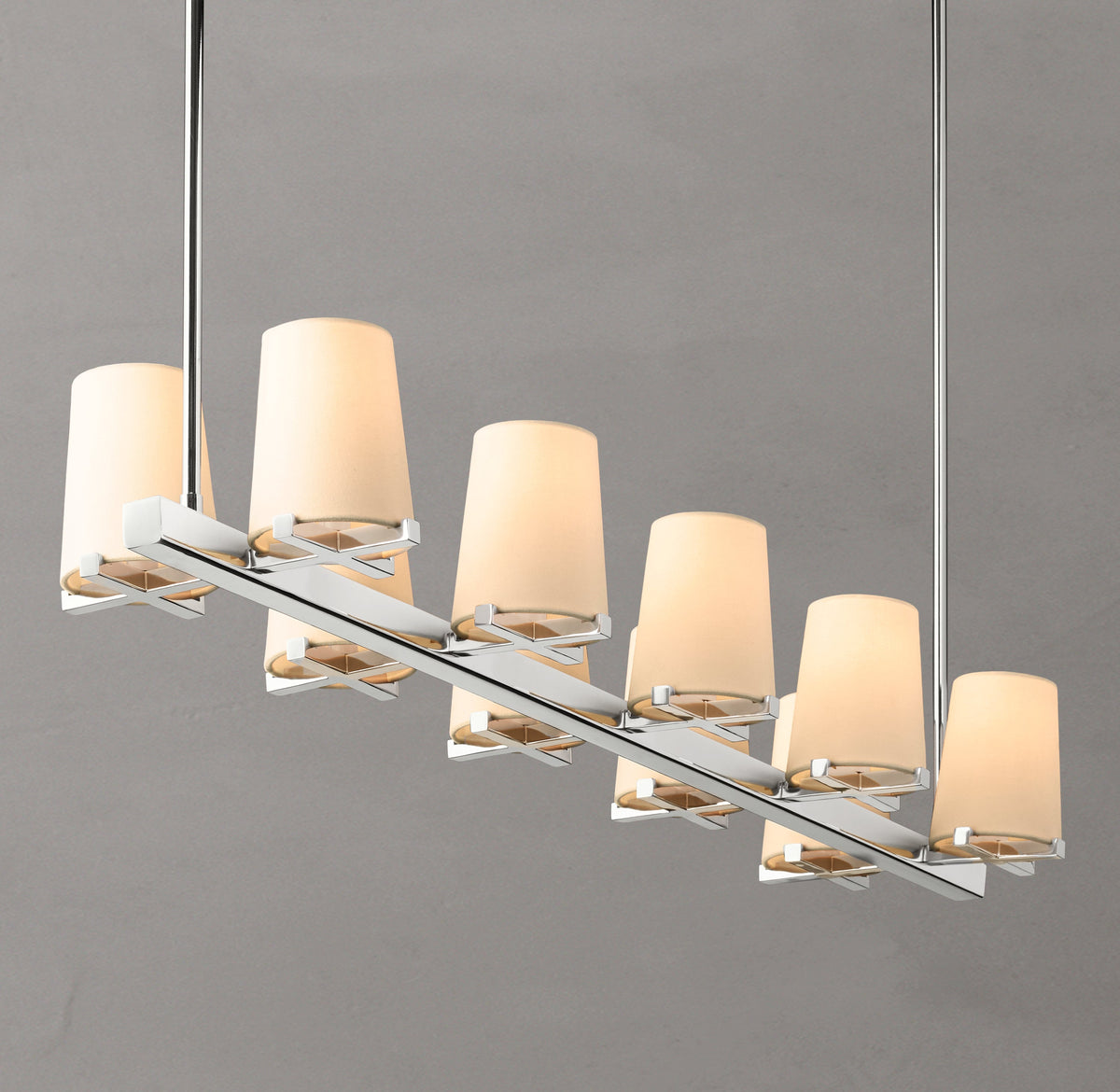 Artisan Pauillac Fabric Shade Linear Chandelier – 49" — view 5