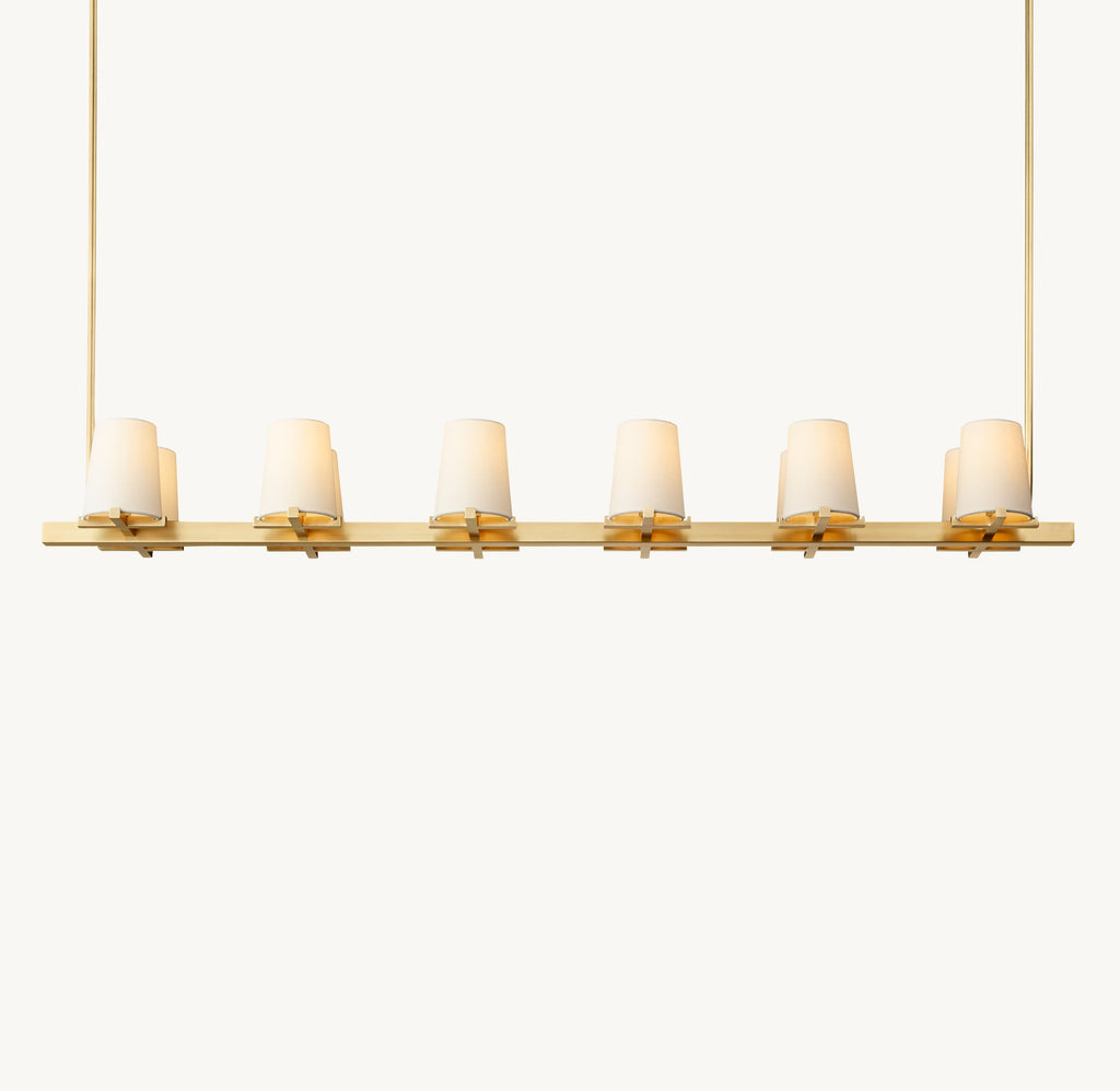 Artisan Pauillac Fabric Shade Linear Chandelier – 60" — view 2