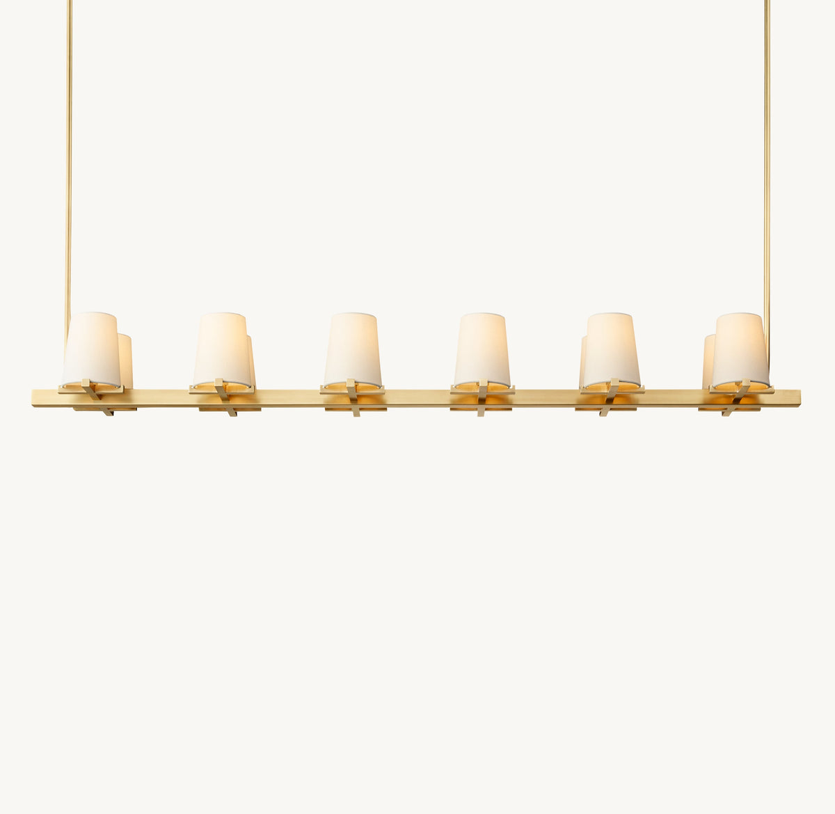 Artisan Pauillac Fabric Shade Linear Chandelier – 60" — view 2