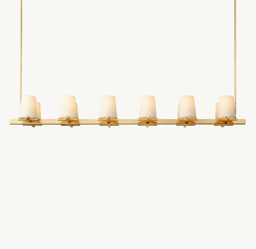 Artisan Pauillac Fabric Shade Linear Chandelier – 60" — view 2