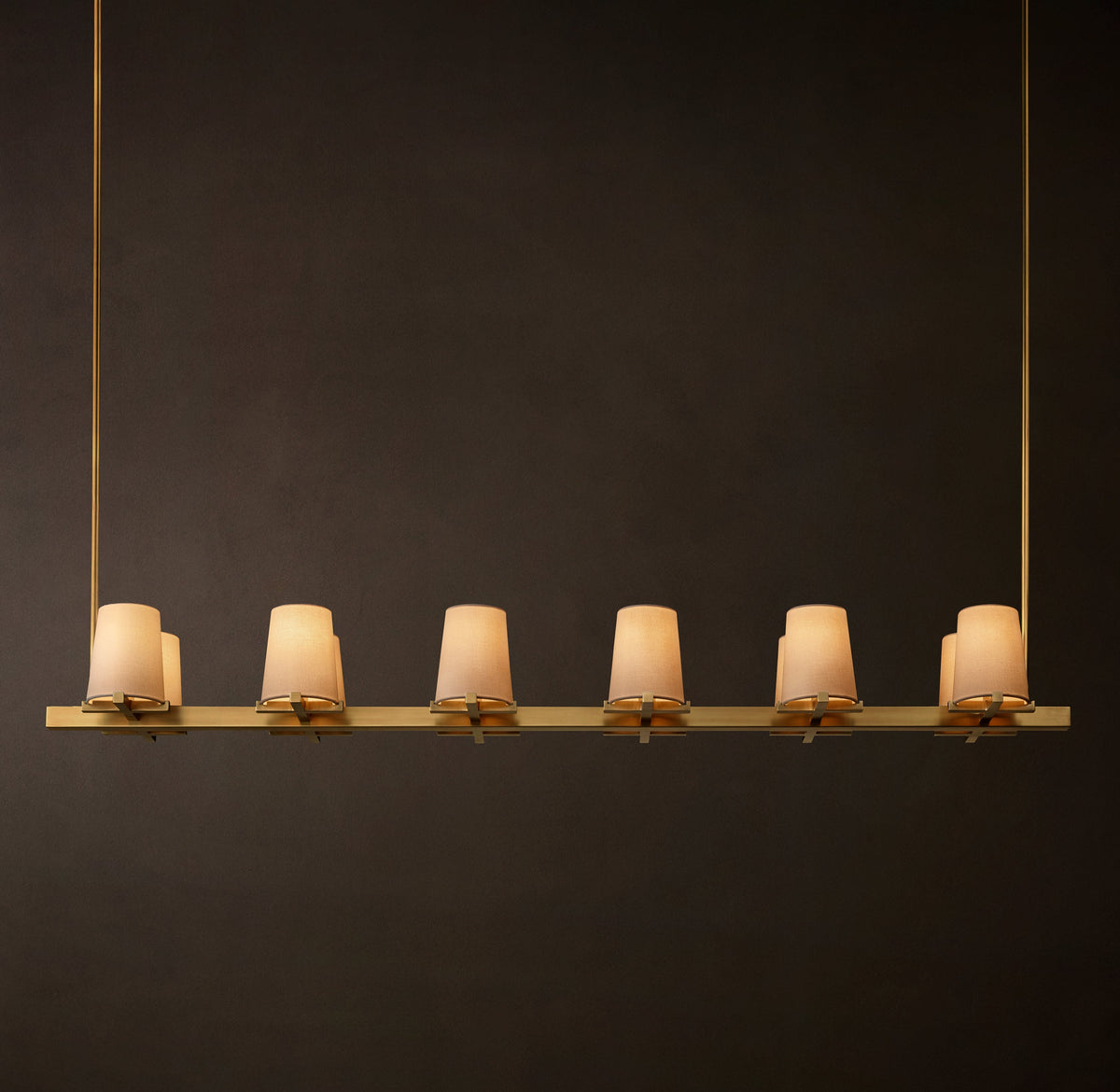 Artisan Pauillac Fabric Shade Linear Chandelier – 60" — view 3