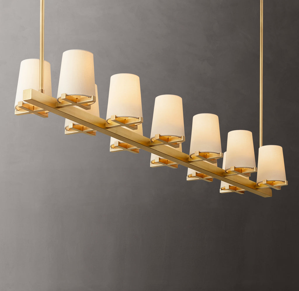 Artisan Pauillac Fabric Shade Linear Chandelier – 60" — view 4