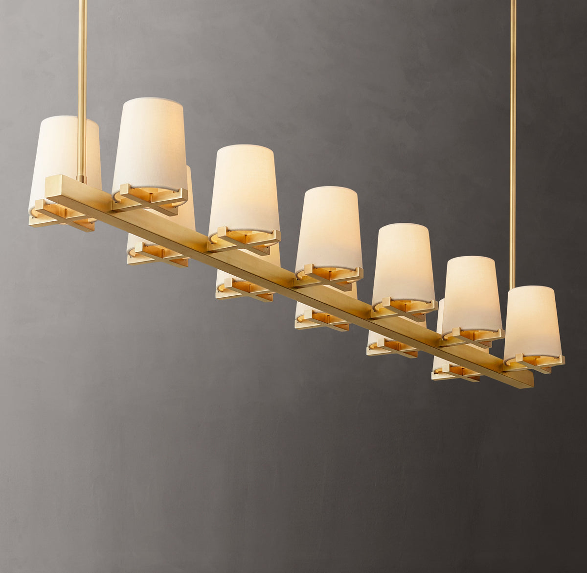 Artisan Pauillac Fabric Shade Linear Chandelier – 60" — view 4