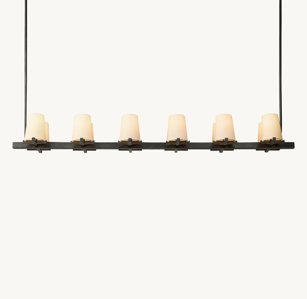 Artisan Pauillac Fabric Shade Linear Chandelier – 60" — view 2