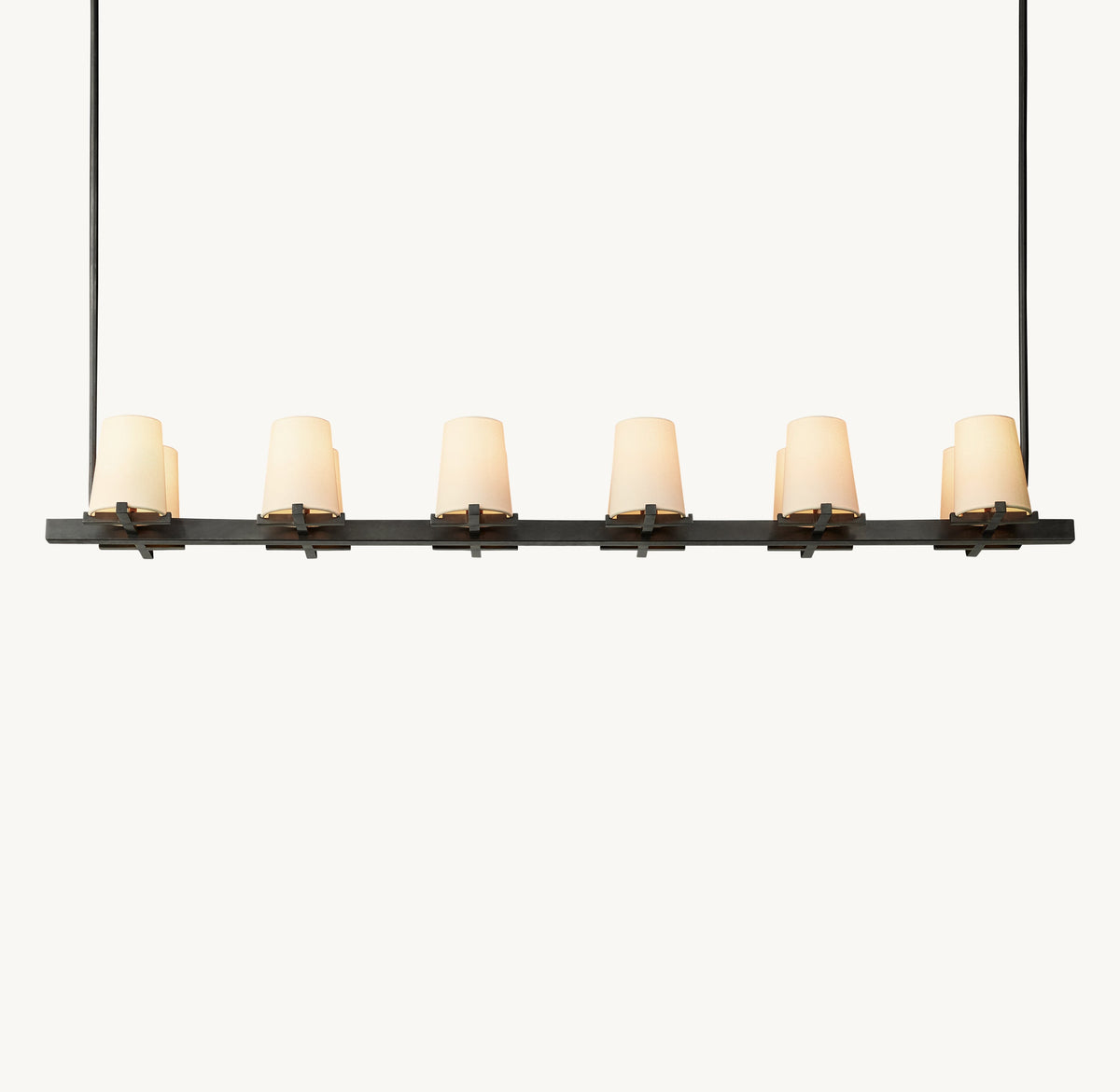 Artisan Pauillac Fabric Shade Linear Chandelier – 60" — view 2