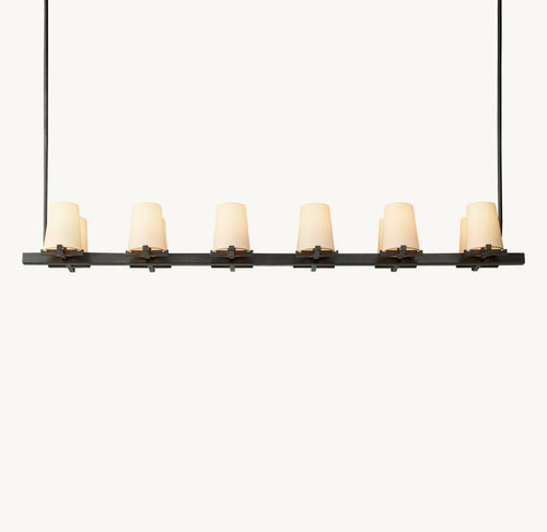 Artisan Pauillac Fabric Shade Linear Chandelier – 60" — view 2