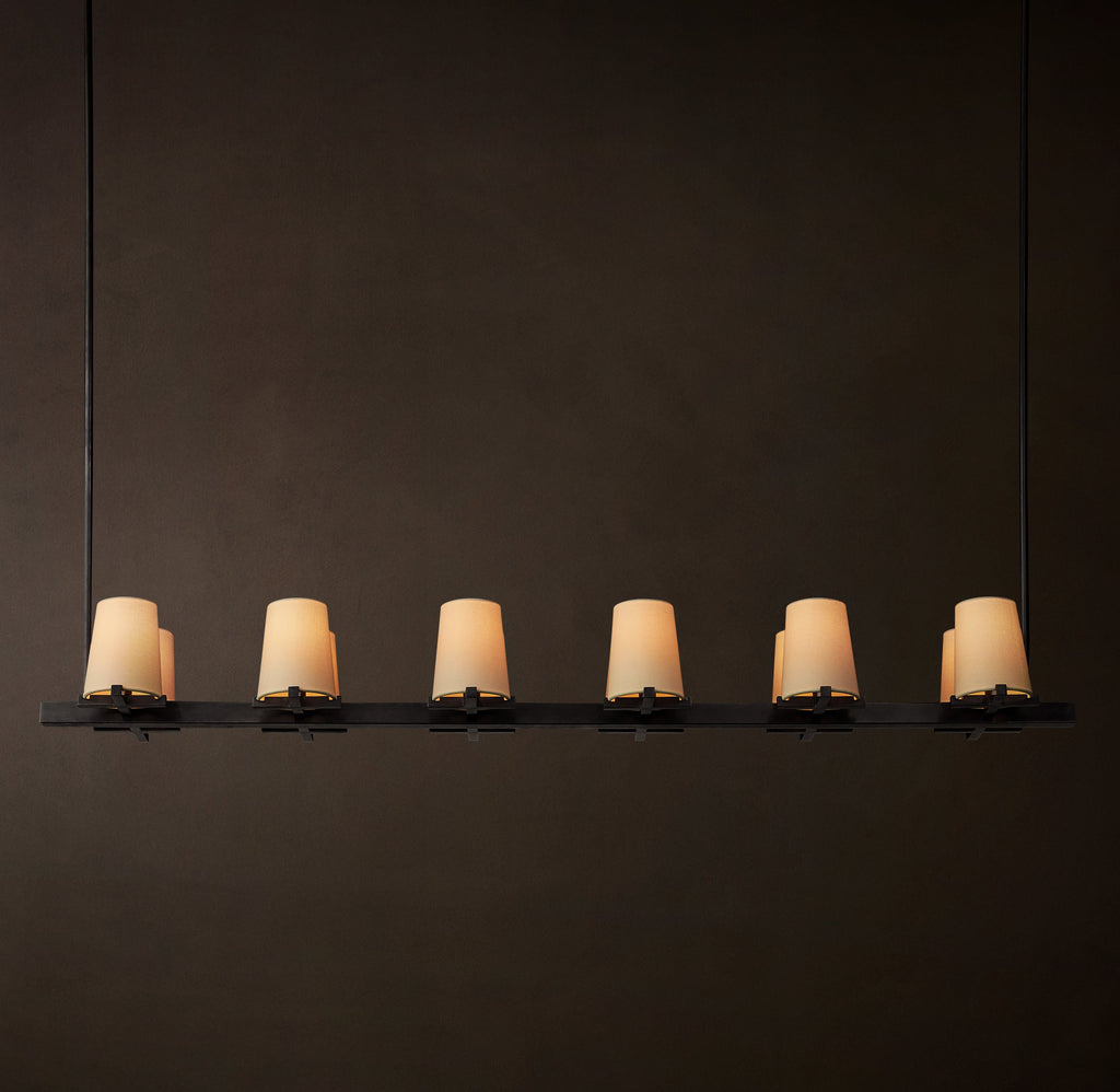 Artisan Pauillac Fabric Shade Linear Chandelier – 60" — view 3