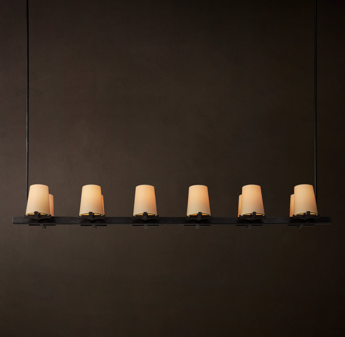 Artisan Pauillac Fabric Shade Linear Chandelier – 60" — view 3