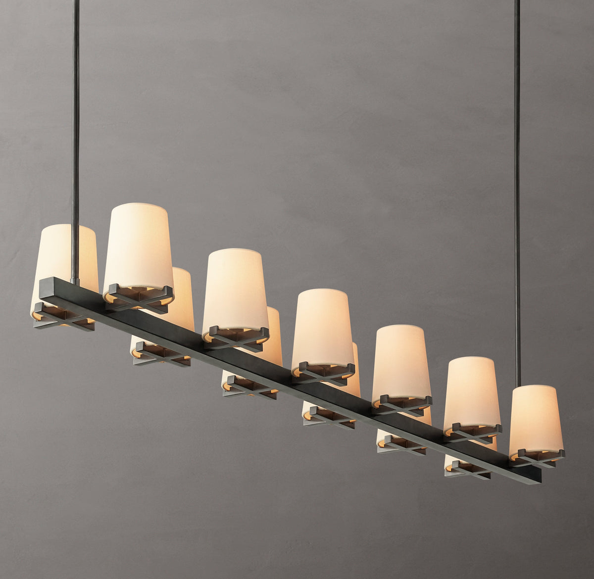 Artisan Pauillac Fabric Shade Linear Chandelier – 60" — view 4