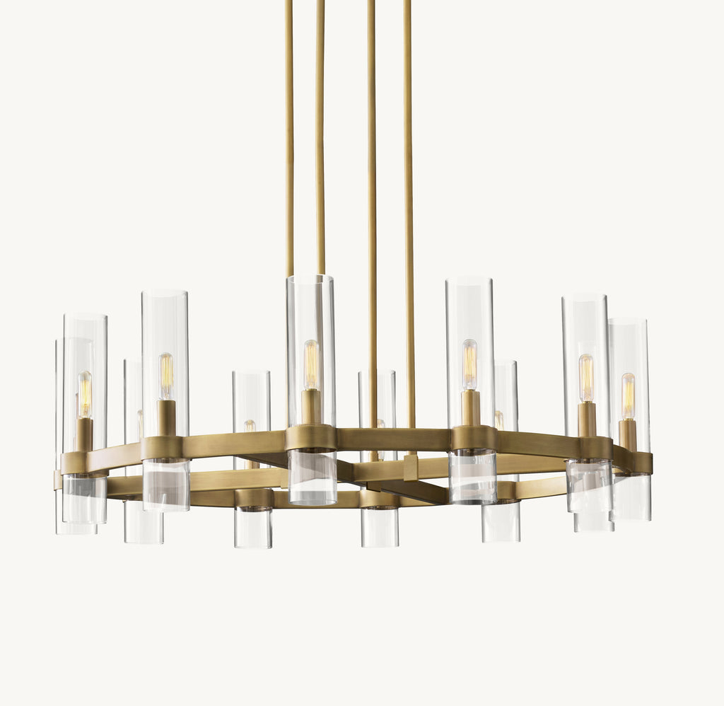 Artisan Ravelle Round Chandelier – 36" Lacquered Burnished Brass — view 2