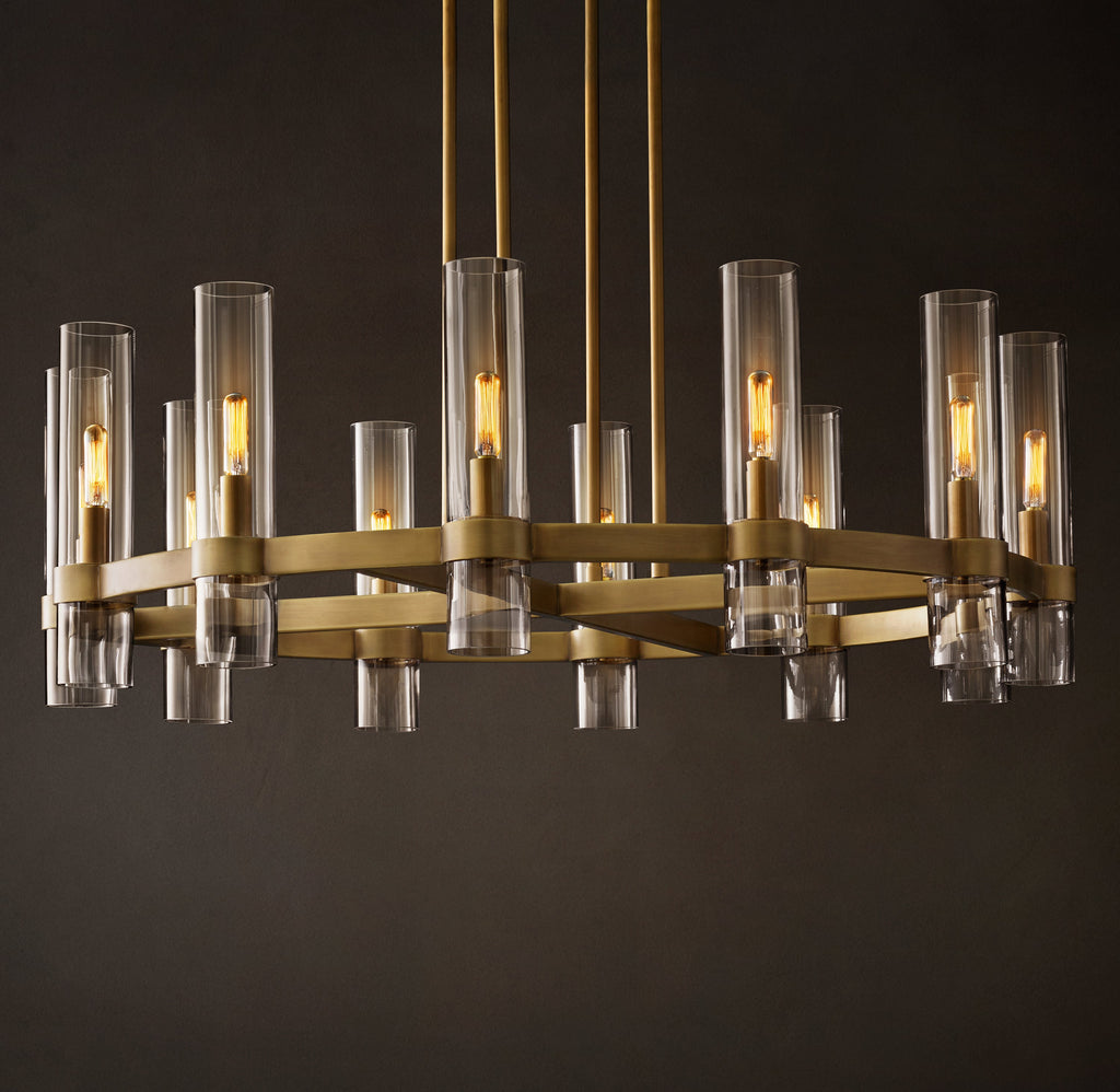 Artisan Ravelle Round Chandelier – 36" Lacquered Burnished Brass — view 3