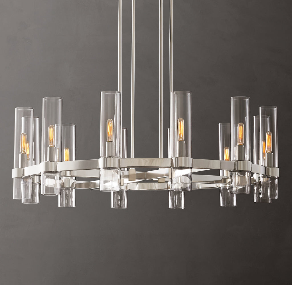 Artisan Ravelle Round Chandelier – 36" Polished Nickel — view 1