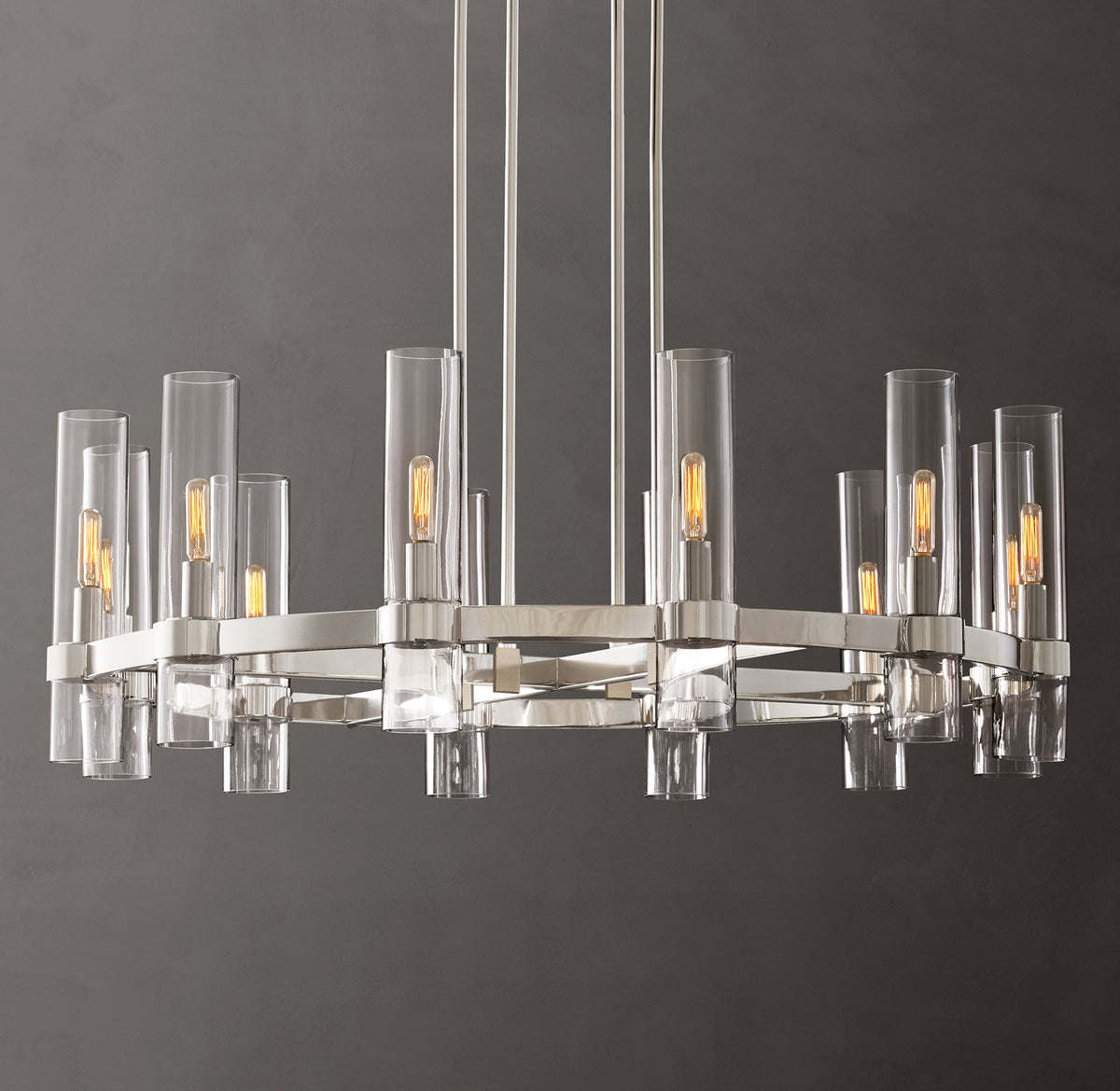 Artisan Ravelle Round Chandelier – 36" Polished Nickel — view 1