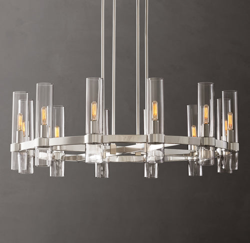 Artisan Ravelle Round Chandelier – 36" Polished Nickel — view 1