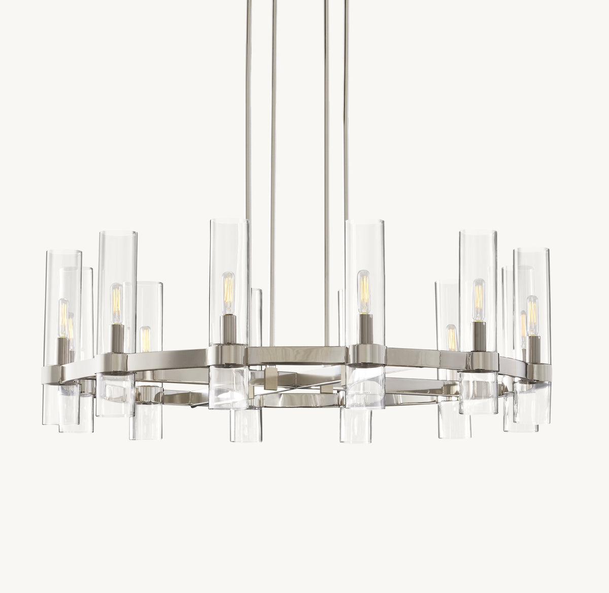 Artisan Ravelle Round Chandelier – 36" Polished Nickel — view 2