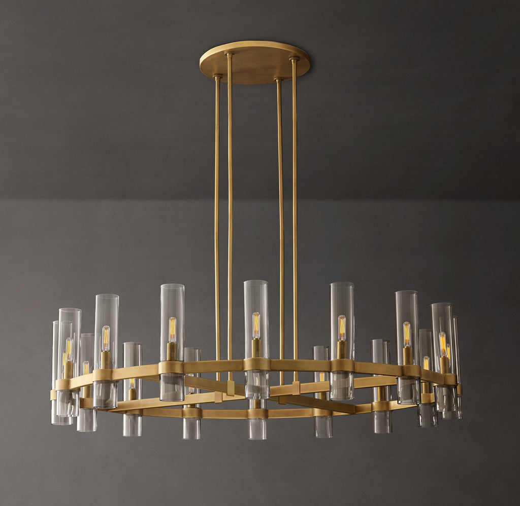 Artisan Ravelle Round Chandelier – 48" Lacquered Burnished Brass — view 1