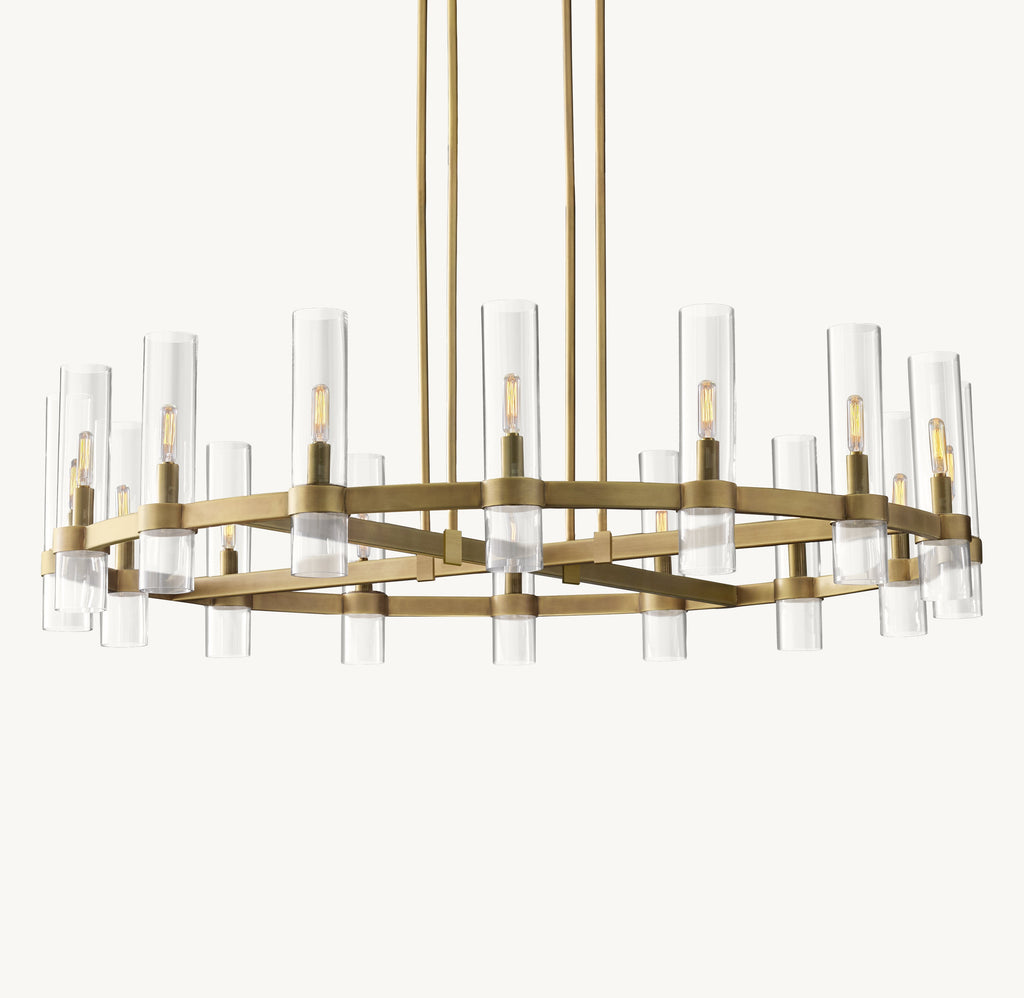 Artisan Ravelle Round Chandelier – 48" Lacquered Burnished Brass — view 2