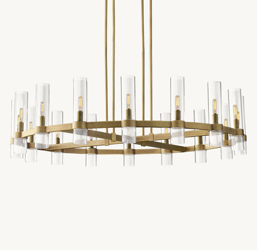 Artisan Ravelle Round Chandelier – 48" Lacquered Burnished Brass — view 2