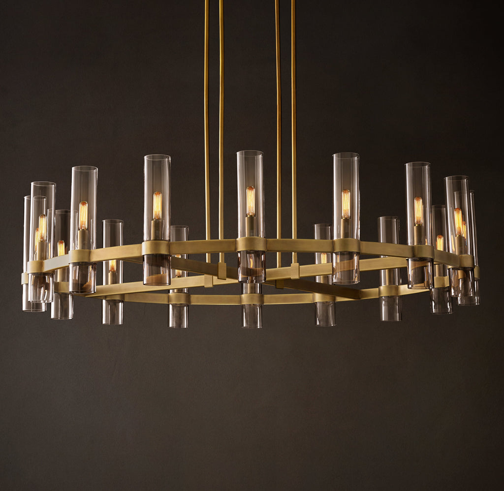 Artisan Ravelle Round Chandelier – 48" Lacquered Burnished Brass — view 5