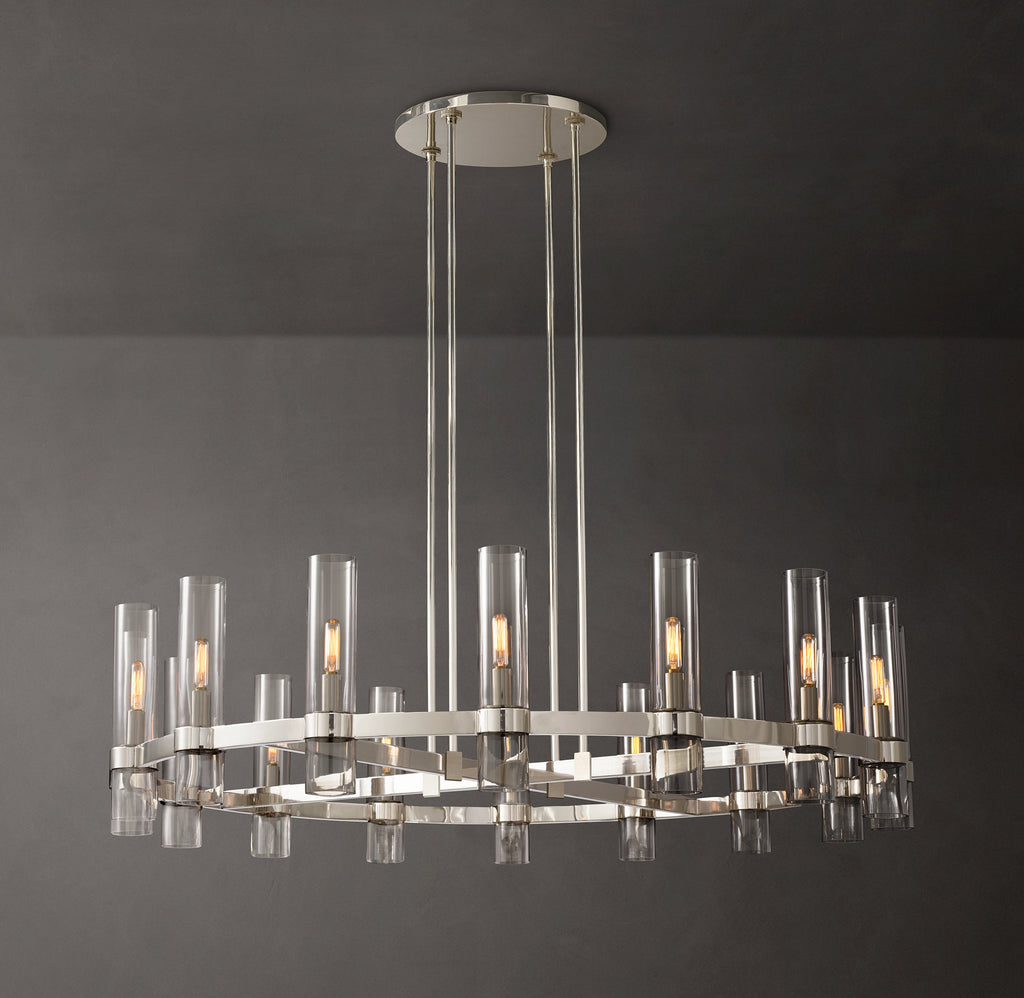 Artisan Ravelle Round Chandelier – 48" Polished Nickel — view 1