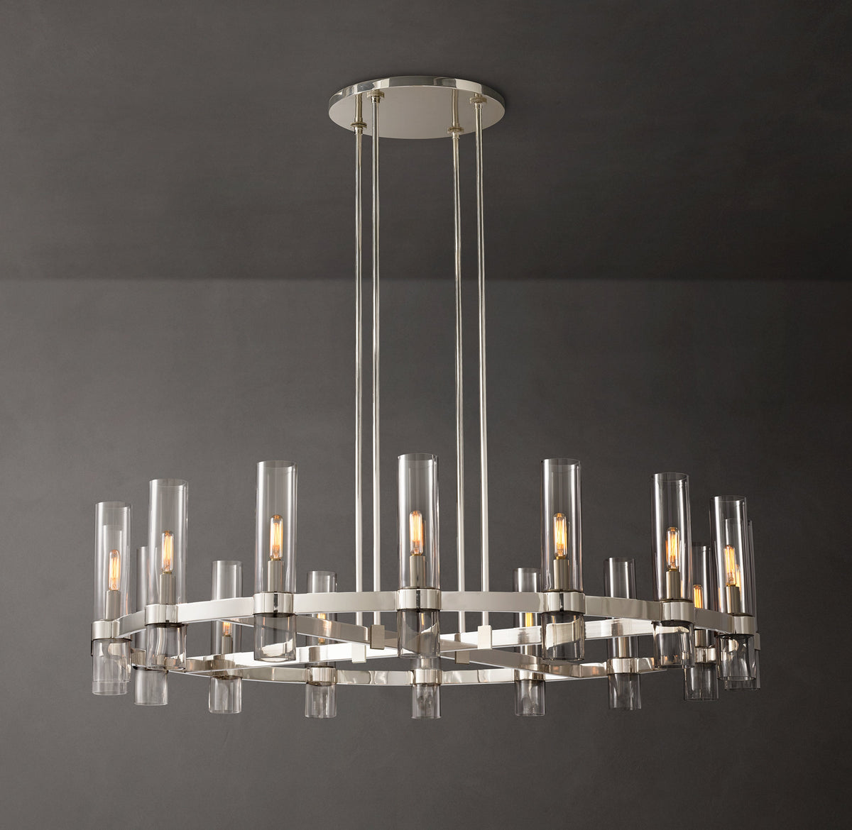 Artisan Ravelle Round Chandelier – 48" Polished Nickel — view 1