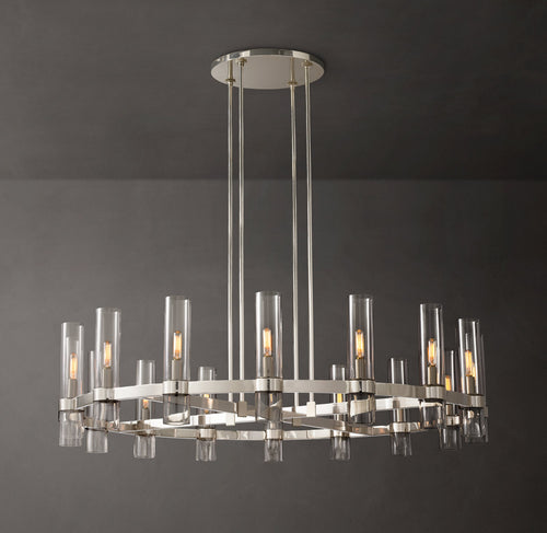 Artisan Ravelle Round Chandelier – 48" Polished Nickel — view 1