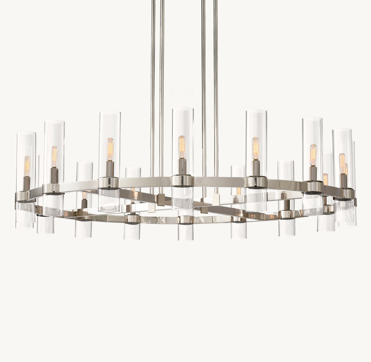 Artisan Ravelle Round Chandelier – 48" Polished Nickel — view 2