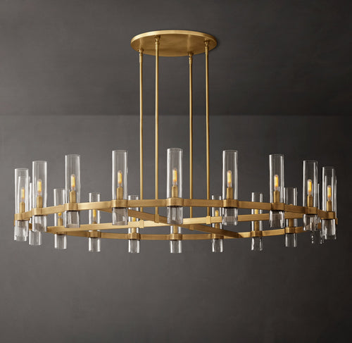 Artisan Ravelle Round Chandelier – 60" Lacquered Burnished Brass — view 1