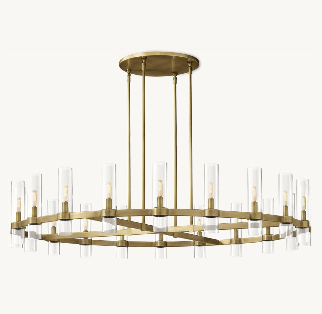 Artisan Ravelle Round Chandelier – 60" Lacquered Burnished Brass — view 2
