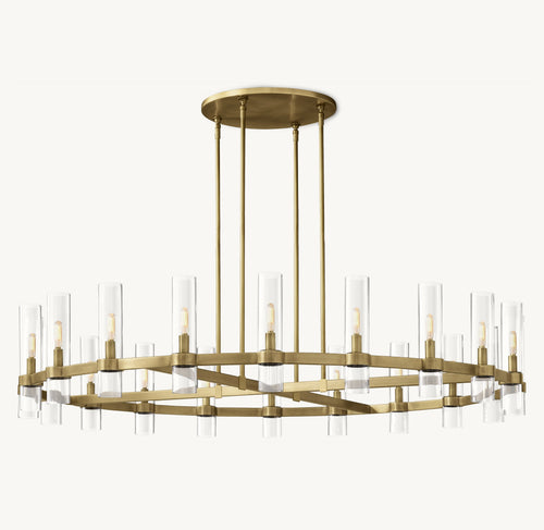 Artisan Ravelle Round Chandelier – 60" Lacquered Burnished Brass — view 2