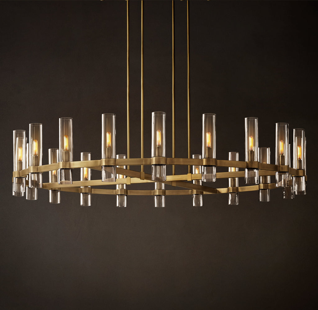 Artisan Ravelle Round Chandelier – 60" Lacquered Burnished Brass — view 3