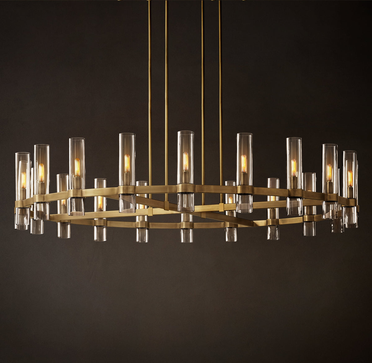 Artisan Ravelle Round Chandelier – 60" Lacquered Burnished Brass — view 3