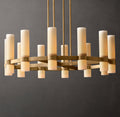 Artisan Ravelle Round Milk Glass Chandelier – 36" — view 1