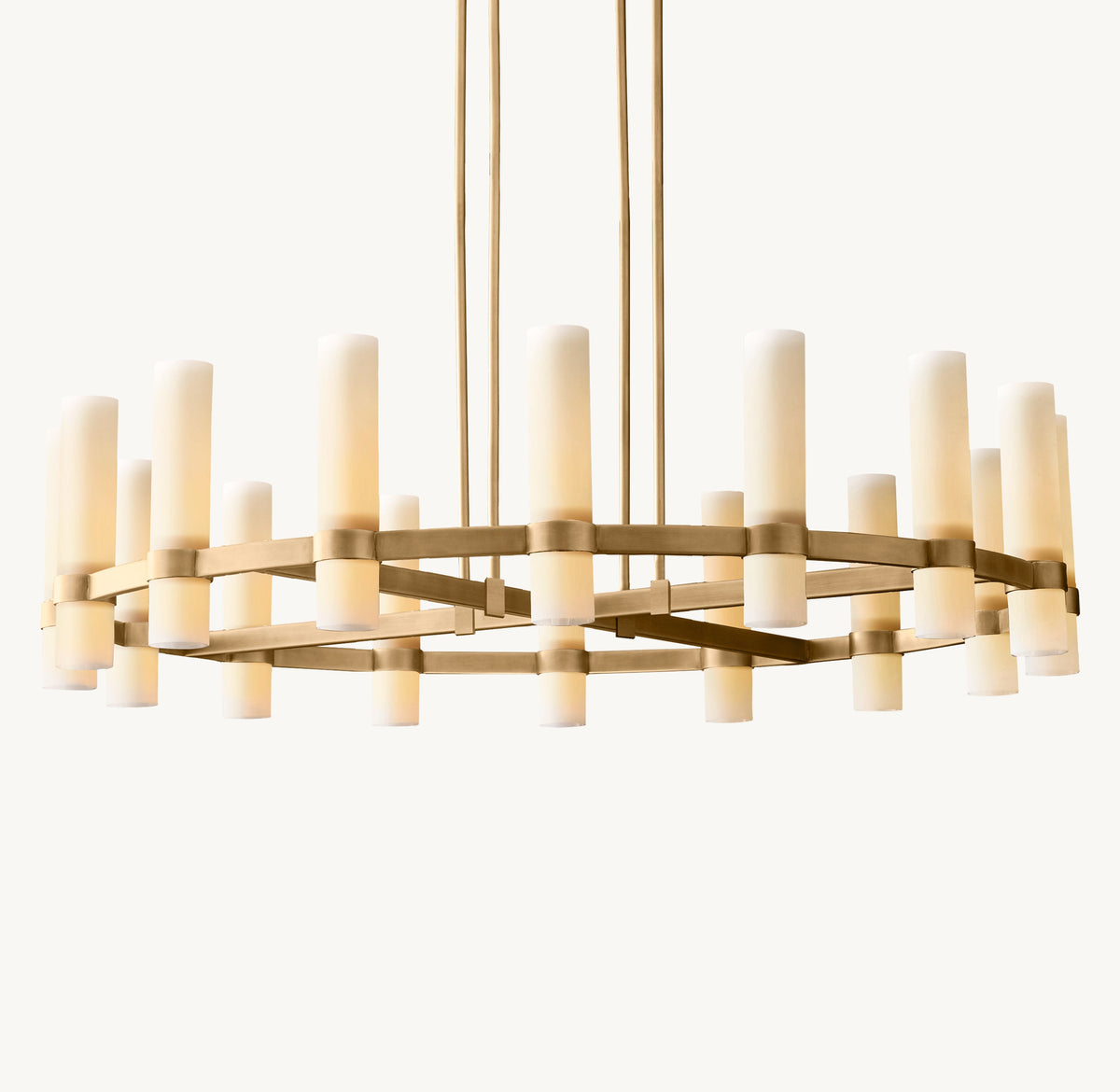 Artisan Ravelle Round Milk Glass Chandelier – 48" — view 2