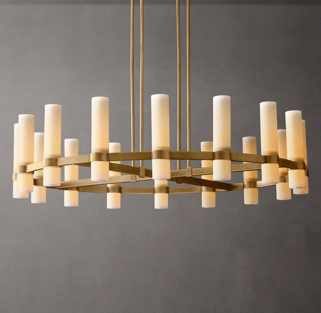 Artisan Ravelle Round Milk Glass Chandelier – 48" — view 3