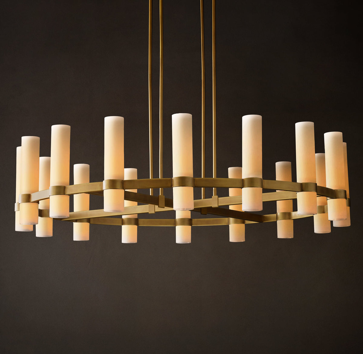 Artisan Ravelle Round Milk Glass Chandelier – 48" — view 4