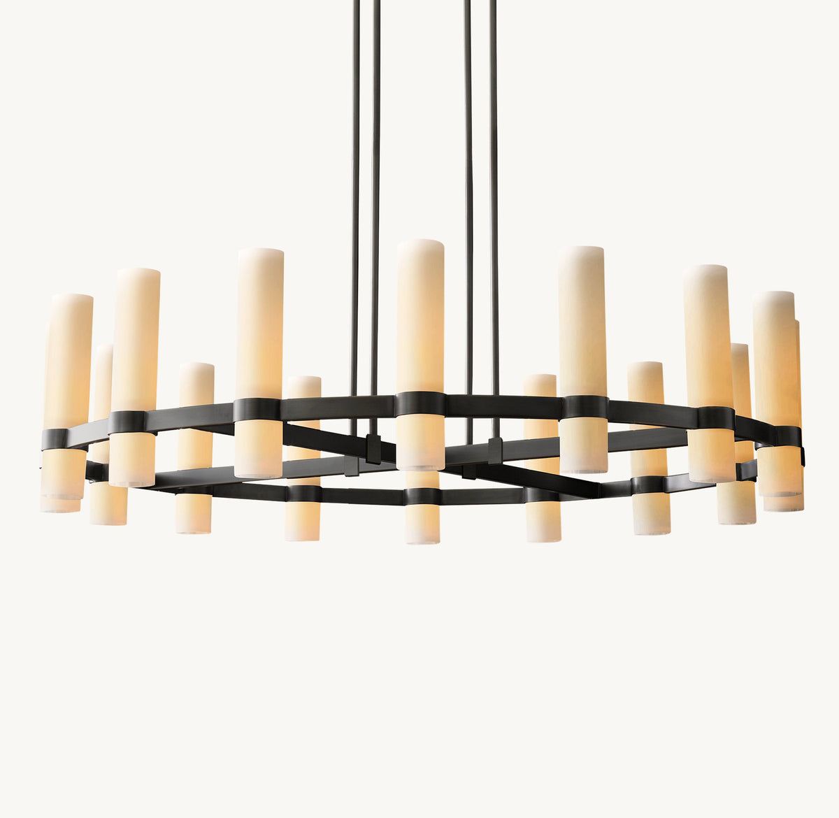 Artisan Ravelle Round Milk Glass Chandelier – 48" — view 2
