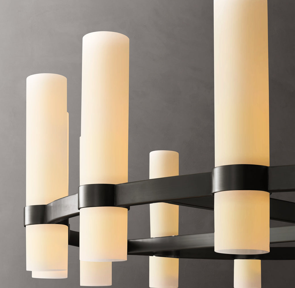 Artisan Ravelle Round Milk Glass Chandelier – 48" — view 4