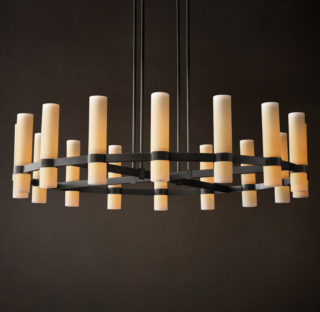 Artisan Ravelle Round Milk Glass Chandelier – 48" — view 5