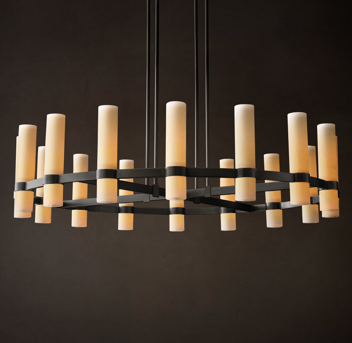 Artisan Ravelle Round Milk Glass Chandelier – 48" — view 5